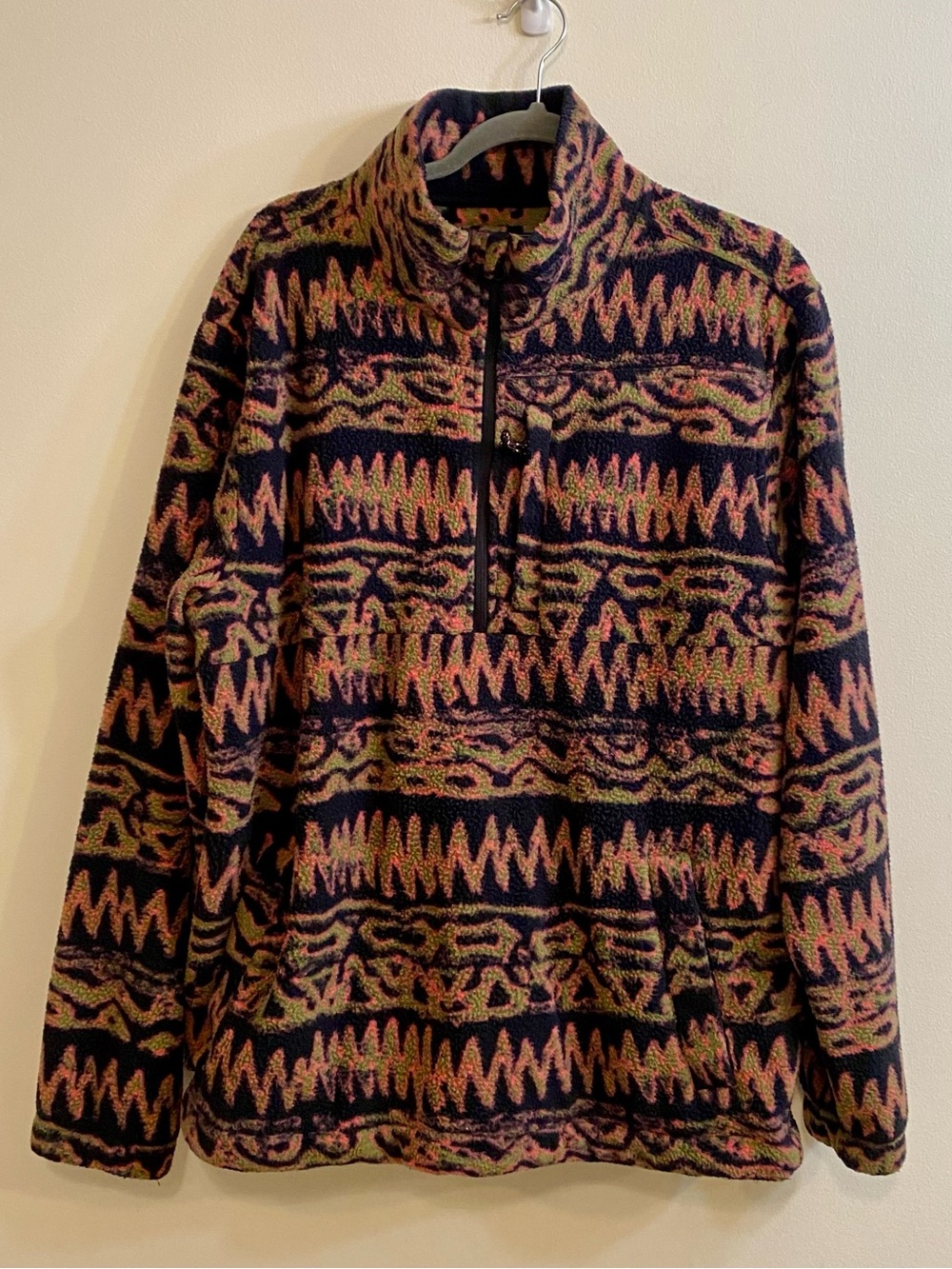 Billabong Adventure Division Boundary Half Zip Aztec Print Fleece Pullover Sz XL
